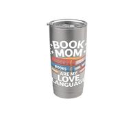 Libro, mamma, i libri sono il mio amore per la lettura linguistica Bicchiere termico in acciaio inox doppia parete