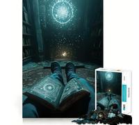 Libro mistico in un'antica biblioteca Puzzle da 1000 pezzi per ragazzi Puzzle rilassante per la mente Arte e composizione Regalo di alta qualità (38x26cm)