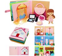 Libro Montessori in feltro per bambini piccoli, libro tranquillo, libro prescolare, giocattoli educativi per l'apprendimento precoce, da viaggio,