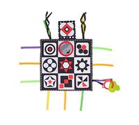 Libro morbido in stoffa per neonati, bianco nero, ad alto contrasto, con specchio, massaggiagengive, giocattolo educativo, regalo di compleanno per neonati, bambini, tessuto in (Figura geometrica)