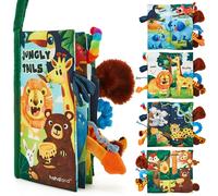 Libro Morbido Neonato 0-3 6 Mesi Libri Sensoriali con 10 Code della Giungla