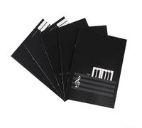 Libro musicale in carta bianca con 16 fogli di riga standard a cinque righe per scrivere canzoni e fare pratica con la notazione