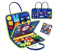 Libro Occupato in età Prescolare - Board Sensoriale Morbido da 25 Cm, Giocattoli di attività, Binder per Gli Apprendimenti Motorie, Gioco di Viaggio Educativo Migliorato | Interattivo per L