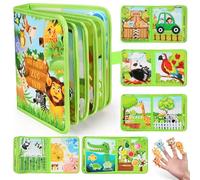 Libro occupato per bambini 1-3 anni Tavola Montessori Attività silenziosa Giocattolo sensoriale educativo Regalo compleanno per ragazze e ragazzi