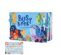 Libro occupato per bambini,Libro occupato per bambini | Libro occupato su carta Apprendimento prescolare pieno di attività - Libro di attività e adesivi, giocattoli da viaggio, riutilizzabile, libro