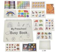 Libro occupato per bambini piccoli,Libro occupato per bambini | Libri di lavoro di apprendimento prescolare | Cartella di attività prescolari con bordi lisci per aereo, ristorante, casa, scuola,