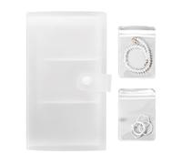 Libro organizer per gioielli, organizer portatile pieghevole trasparente con cerniera trasparente | Set di libri per conservare gioielli, per fidanzamento matrimonio compleanno Natale San Valentino