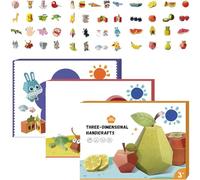 Libro origami a mano 3D fatto a mano, Kit origami fai -da -te per artigianato e arte, Strumento Origamis in età prescolare, Modelli di carta artigianale facili fatti (3pcs)