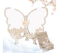 Libro ospite di Butterfly Baby Shower, Libro degli Ospiti Butterfly - Telaio di di Farfalla in Legno,Signature Guestbook Meetsakes per Il coinvolgimento della Laurea Possono Lasciare Il Segno con Not