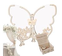 Libro Ospite Di Butterfly Baby Shower - Libro Ospite Di Butterfly Baby Shower | Telaio Di Fotocamera A Farfalla In Legno, Elegante Ricordo Per Il Fatto Che Il Compleanno, La Laurea, La Decorazione Del