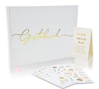 Libro Ospiti Matrimonio con 1 Segnaposto e 8 Adesivi, 24 x 18 cm | Guest Book Matrimonio, Libro degli Ospiti per Feste, Libro degli Ospiti Album di Nozze, Libro degli Ospiti Vuoto