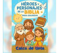 Libro para colorear de calco de tinta fácil: 40 dibujos fáciles para calcar y aprender a dibujar paso a paso y mejorar su creatividad de tus personajes biblicos.