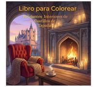 Libro para Colorear para Adultos y Adolescentes con Castillos y Palacios de España, Diseños Interiores Detallados para Relajación, Antiestrés y Mindfulness Creativo