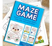 Libro per aprire , progettato per l'asilo e , con simpatici a animati come contenitore, che esercita il ragionamento , la percezione spaziale e la concentrazione attraverso la risoluzione di puzzle