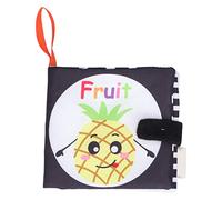 LIBRO PER BAMBINI IN PANNO BIANCO NERO LIBRO EDUCATIVO MORBIDO CON CARTA SONORA PER NEONATI (Libro in stoffa di frutta in bianco e nero)
