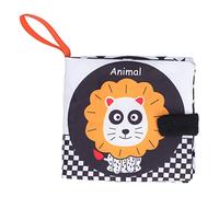 LIBRO PER BAMBINI IN PANNO BIANCO NERO LIBRO EDUCATIVO MORBIDO CON CARTA SONORA PER NEONATI (Libro in stoffa con animali in bianco e nero)