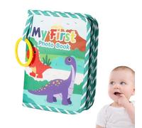 Libro per bambini libro ricordo per bambini - Album fotografico in tessuto per bambini, 6 x 8 pollici, libro per album del primo anno, giocattoli morbidi per bambini a tema dinosauro, per tuttopeti
