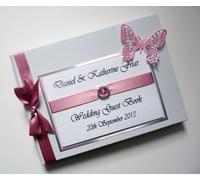Libro Per Gli Ospiti Di Matrimonio Farfalla Personalizzato, Rosa, Album