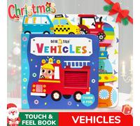 Libro per il riconoscimento dei veicoli per bambini, libro tattile, libro per bambini, per migliorare le abilità cognitive e logiche, libro cartonato "Little Blue Truck", libro per la caccia al tesoro