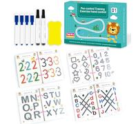 Libro per Imparare a Scrivere Cancellabile, Imparare a Scrivere Numeri, Disegno, Matematica e Lettere, Libro Pregrafismo Riutilizzabile, Libro Prescolare Libro di Attività per Bambini Età 3 4 5 6