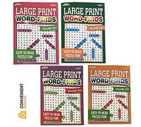 Libro per la ricerca di parole (4 pezzi), facile da leggere, grande stampa, 80 giochi di ricerca impegnativi per uomini, donne, adulti, anziani, meno affaticamento e affaticamento degli occhi