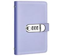 Libro per le sfide del risparmio con lucchetto viola, 100 buste Libro per il risparmio dei soldi Organizzatore di contanti con 50 pagine trasparenti Raccoglitore economico in pelle PU sicur