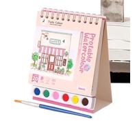 Libro per pittura ad acquerello, album da disegno con pennello, libro educativo per pittura, attività di apprendimento prescolare per la scuola a casa