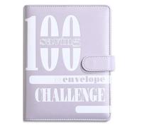 Libro per risparmiare denaro, raccoglitore per risparmiare, obiettivi di sfide di risparmio, raccoglitore con tracker, raccoglitore divertente e interattivo per risparmiare denaro, con 100 buste per