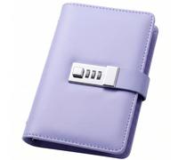 Libro per sfide di risparmio con 100 buste, libro per risparmiare denaro con blocco password e 100 tasche in PVC trasparente per risparmiare contanti, viola