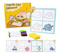 Libro per tracciare, libro di controllo della penna per bambini dai 3 ai 5 anni, libro di attività di cancellatura a secco facile da disegnare, cartella da colorare, portatile per bambini prescolare