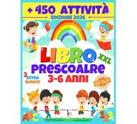 Libro Prescolare 3-6 Anni 150 Pagine Lettere e Numeri da Tracciare Prelettura