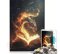 Libro puzzle da 1000 pezzi con drago per ragazzi, ideale per la lettura, come giocattolo educativo o decorazione per la casa, con poster e foglio di curiosità abbinati 50x75cm