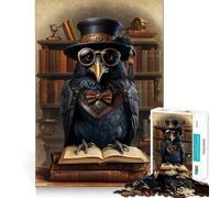 Libro puzzle da 1000 pezzi per adulti,intelligente,steampunk,corvo,pezzi ben definiti,attività stimolante per la mente,divertimento rilassante,regalo artistico di compleanno 38x52cm