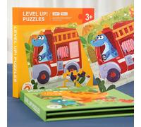 Libro puzzle magnetico per bambini, tema dinosauri e animali, tema puzzle e trasporti, gioco educativo rompicapo per bambini e bambine in età prescolare, gioco magnetico, blocchi magnetici, giocattoli
