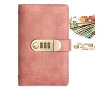 Libro Risparmio - Design, Lucchetto Combinazione, Copertina PU | Notebook Contanti Privati 100 Pagine, Pianificatore Budget Quotidiano Coppie Viaggi Famiglia Principianti Organizzazione Sicurezza