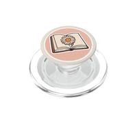 Libro rosa con una margherita pressata per gli amanti dei libri PopSockets PopGrip per MagSafe