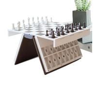 Libro Scacchi Stampato 3D - Portatile Pieghevole Gioco Tavolo con Design Stile Tomo | Compatto Viaggio Set Strategy Balocco Adulti Bimbi | Decorativo Scaffale Ornamento Ḋono Feste Compleanno