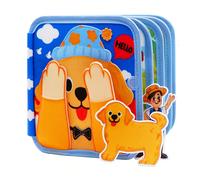 Libro sensoriale Montessori - Giocattolo sensoriale con design carino di cucciolo! Il giocattolo da viaggio perfetto per sviluppare le abilità motorie fini dei bambini, un regalo educativo essenziale 