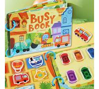 Libro silenzioso educativo per bambini con adesivi riutilizzabili, libro delle attività cognitivo senza necessità di ritaglio, libro di illuminazione per l'educazione precoce Modello di veicolo QM-582