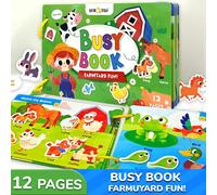 Libro silenzioso Montessori per bambini piccoli, libro sensoriale interattivo, libro silenzioso fattoria autunnale, giocattolo educativo per la scuola materna, autunno, Ognissanti, regalo di compleann