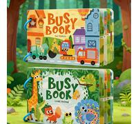 Libro silenzioso per bambini, libro di adesivi interattivo per educazione e apprendimento, due scelte di piccoli animali e lettere del traffico, sviluppo precoce di lettere e vocabolario, carta robust