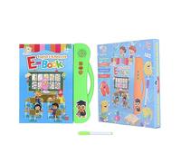 Libro sonoro elettronico ABC Libro sonoro per bambini Giocattolo educativo interattivo con penna per bambini di età superiore a 3 anni Materiale ABS 25 x 23,5 cm (Verde)