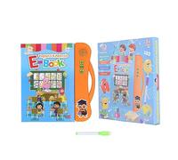 Libro sonoro elettronico ABC Libro sonoro per bambini Giocattolo educativo interattivo con penna per bambini di età superiore a 3 anni Materiale ABS 25 x 23,5 cm (Arancia)