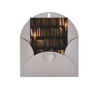 Libro stanza misteriosa biblioteca stampa verticale carta bianca auguri di ringraziamento per te (Thinking Of You biglietto di compleanno)