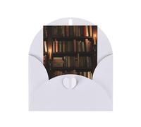 Libro stanza misteriosa biblioteca stampa verticale carta bianca auguri di ringraziamento per te (Thinking Of You biglietto di compleanno)