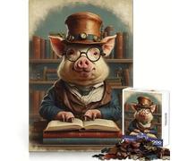 Libro Steampunk Maialino Intelligente Puzzle da 1000 Pezzi per Adolescenti Puzzle Solido Gioco Logico Divertimento Calmo Taglio di Precisione Articolo Desiderio di Babbo Natale 50x75cm