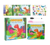 Libro sugli acquerelli - Blocco per dipingere i dinosauri per la creatività dei bambini | Penna ad acqua ricaricabile con carta spessa che non sbava, quaderno di esercizi educativi