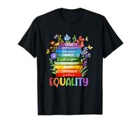 Libro sull'uguaglianza Flowers Love Peace Kindness LGBT Pride Month Maglietta