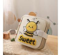 Libro tattile in feltro per neonati - Libro illustrato interattivo in feltro resistente con motivi di api e vari animali, giocattolo educativo per promuovere le abilità motorie, lo sviluppo tattile e 