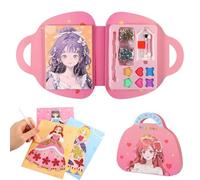 Libro Trucco Principessa, Kit di Giocattoli per Ragazze con Trucco di Carta, Lavoretti Creativi per Bambini, Libro Colorare Trucco Principessa, per Ragazze da 5 6 7 8 9+ Anni